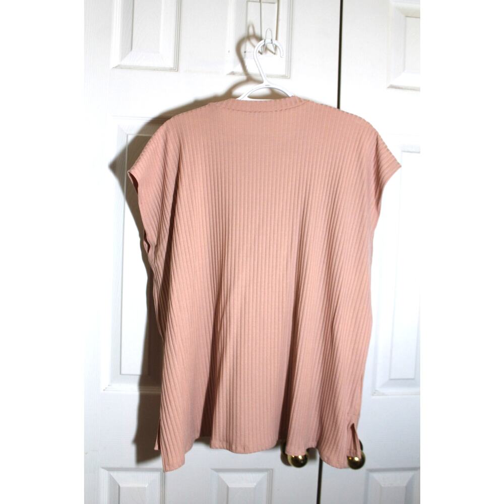 Eileen Fisher Pink Rib Knit Round Neck Top sz XL - Picture 2 of 3